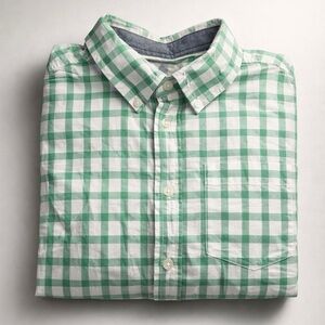 Easter Gymboree Green and White Checkered Boy Shirt